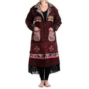 NEW STANDAWT rare merino wool coat in maroon/pink